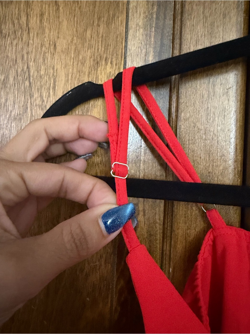 Amazon Red Ruffle Wrap Mini Dress - Picture 4 of 4